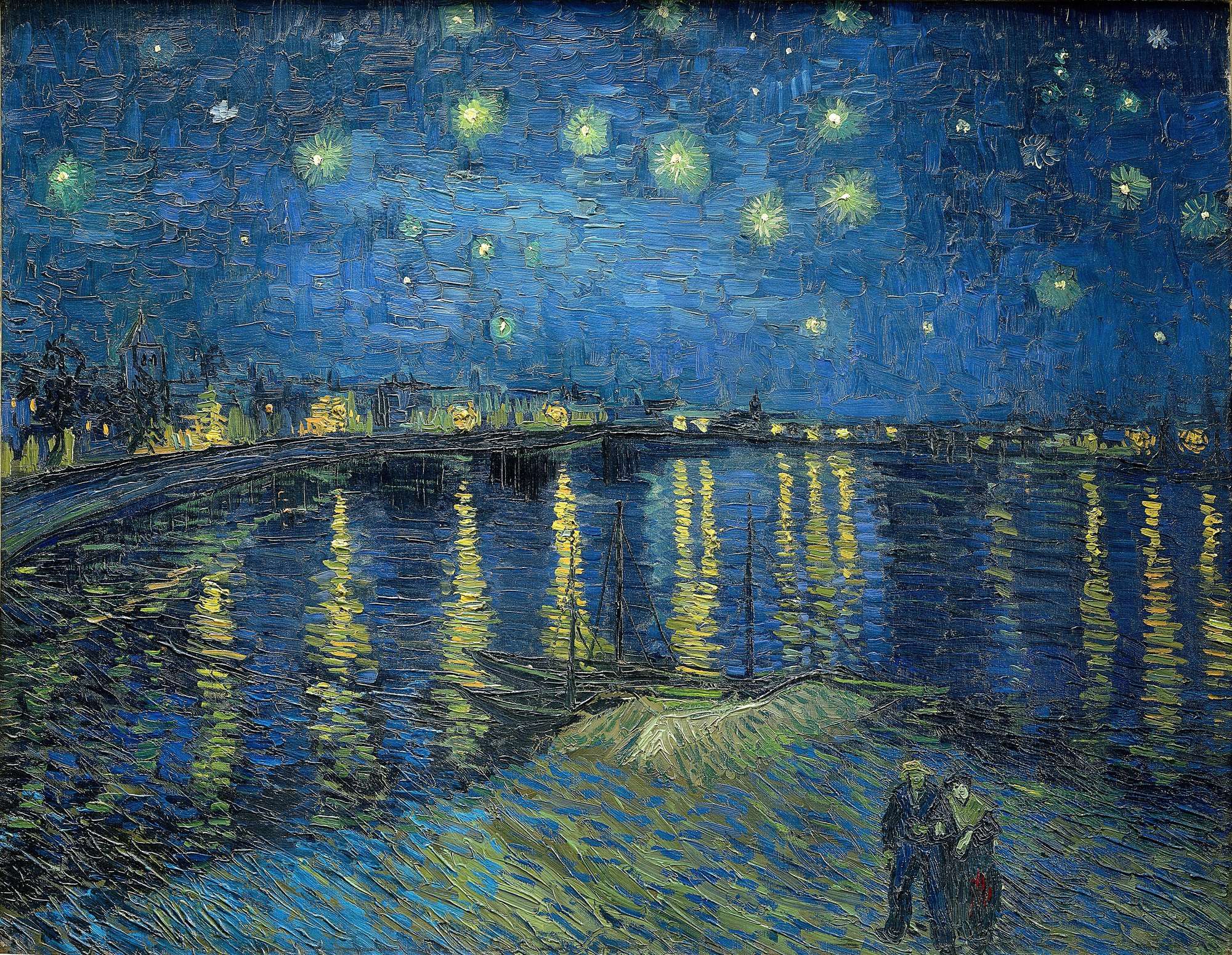 Noche estrellada sobre el Ródano de Van Gogh