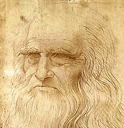 Rostro del autorretrato de Leonardo
